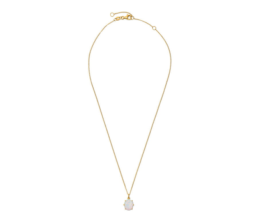 Goldene Kette mit einer 925 Silber Kette mit synthetischem Opal.