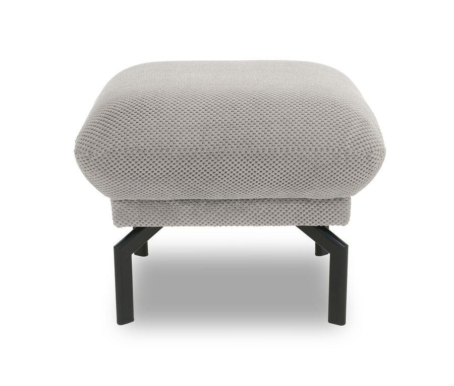 Beiger DOMO collection Hocker »Avila« mit schwarzen Beinen auf weißem Hintergrund.