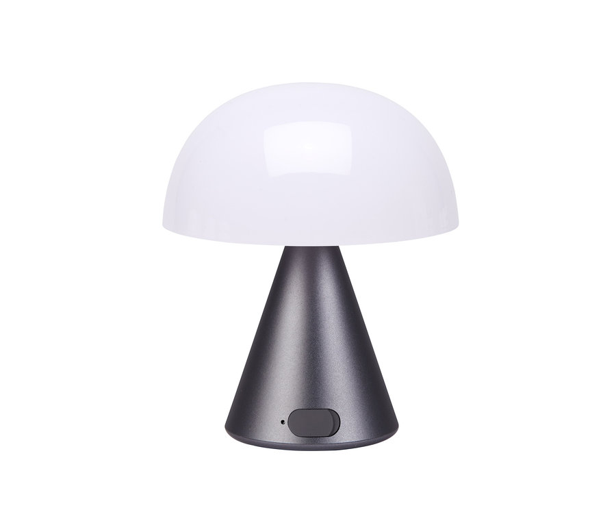 LEXON LED-Akku-Tischleuchte »Mina M«, anthrazit mit pilzförmigem Lampenschirm.