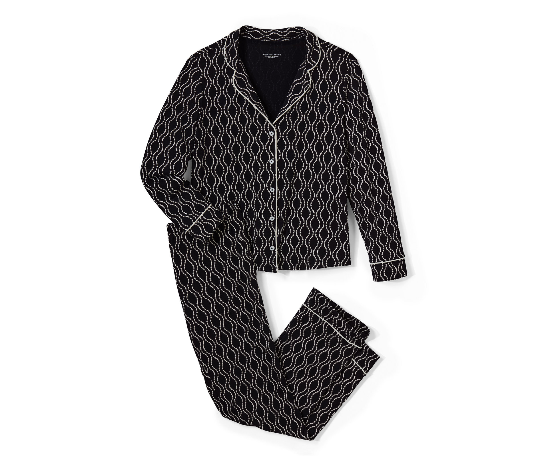Pyjama - Damen - Gr. XL - schwarz - schwarz