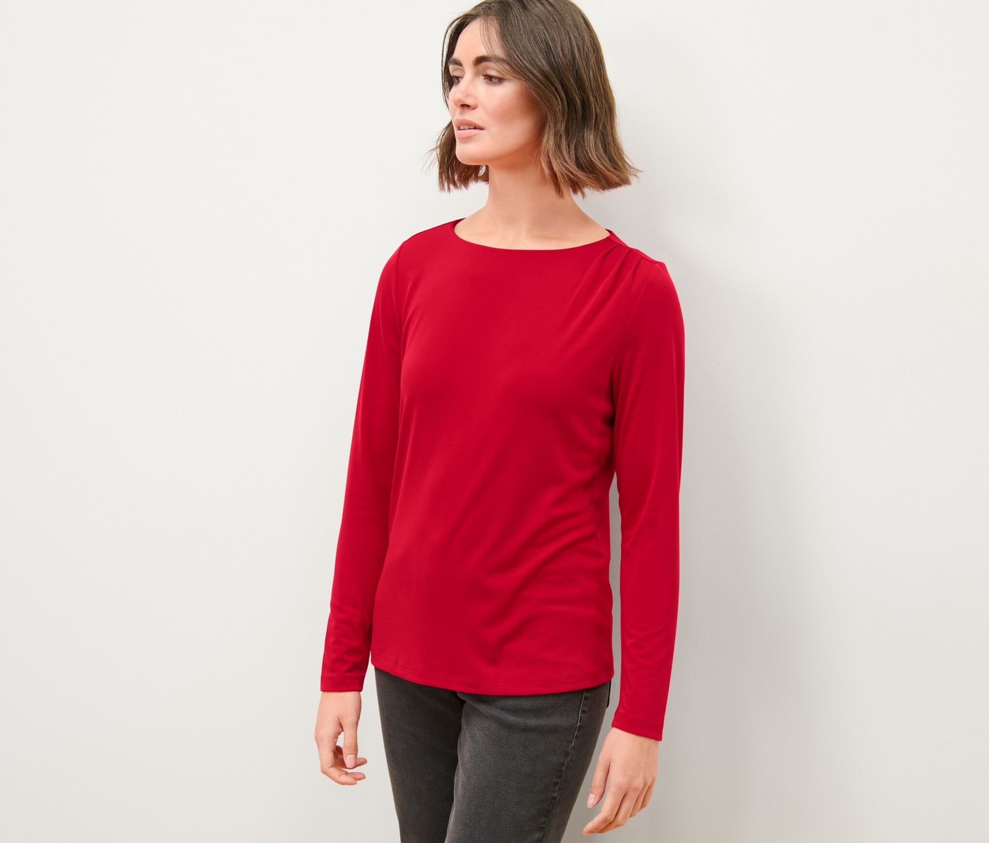Thumbnail - Tchibo - Blusenshirt mit Raffung - Damen - Gr. XL - rot