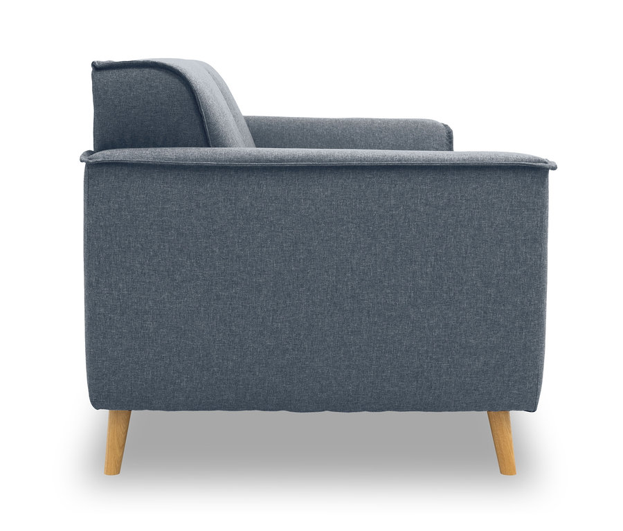 Seitenansicht des blauen 2,5-Sitzers »Jules« aus der DOMO Kollektion.