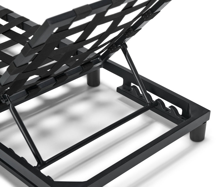 Detailansicht des Verstellmechanismus einer Premium-Liege.