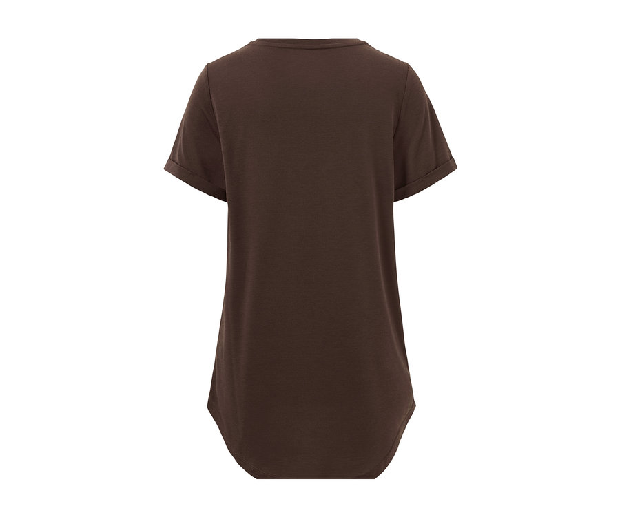 Braunes Longshirt von hinten.