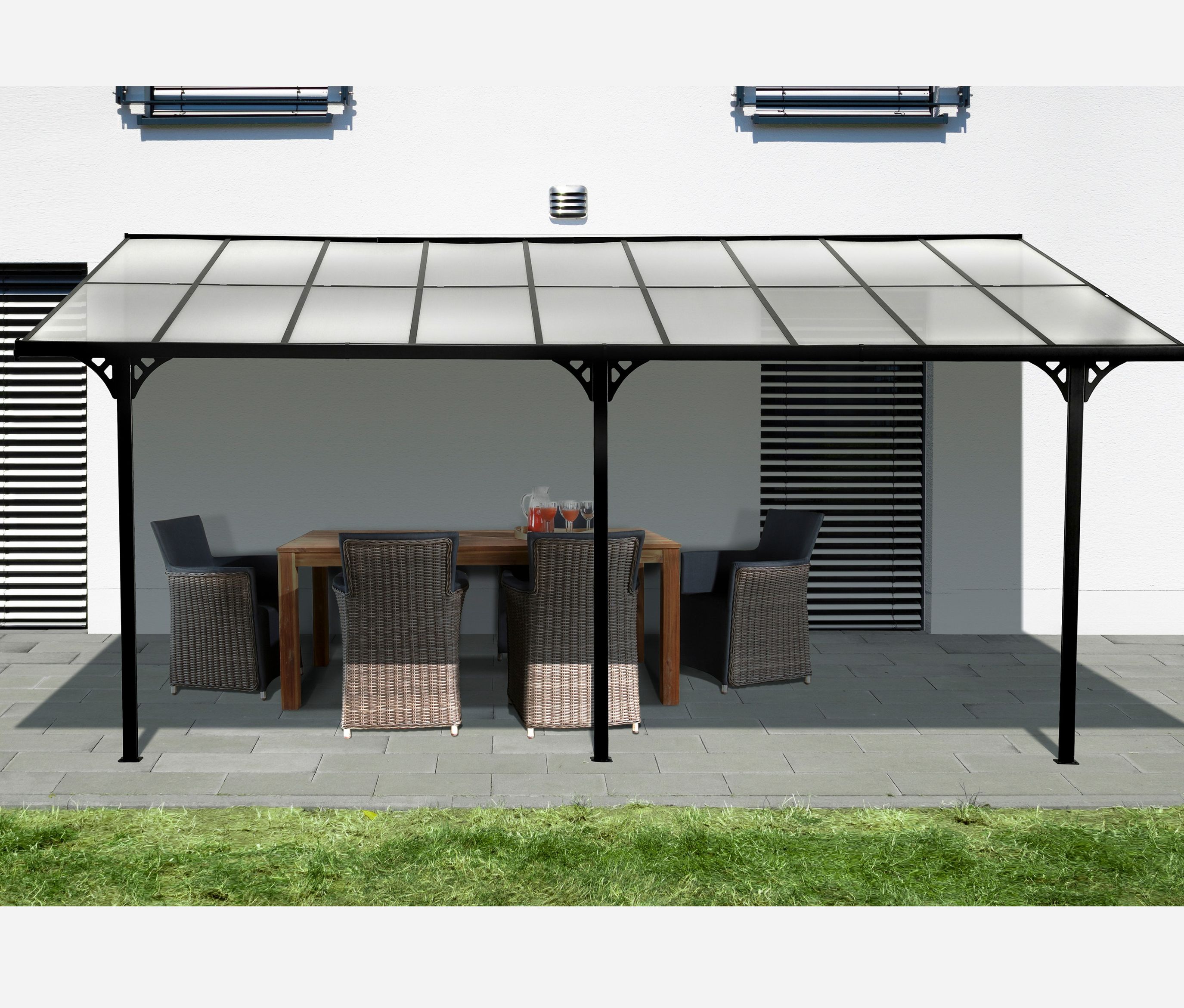Thumbnail - Tchibo - Terrassenüberdachung - 556x300x270cm - anthrazit - Aluminium