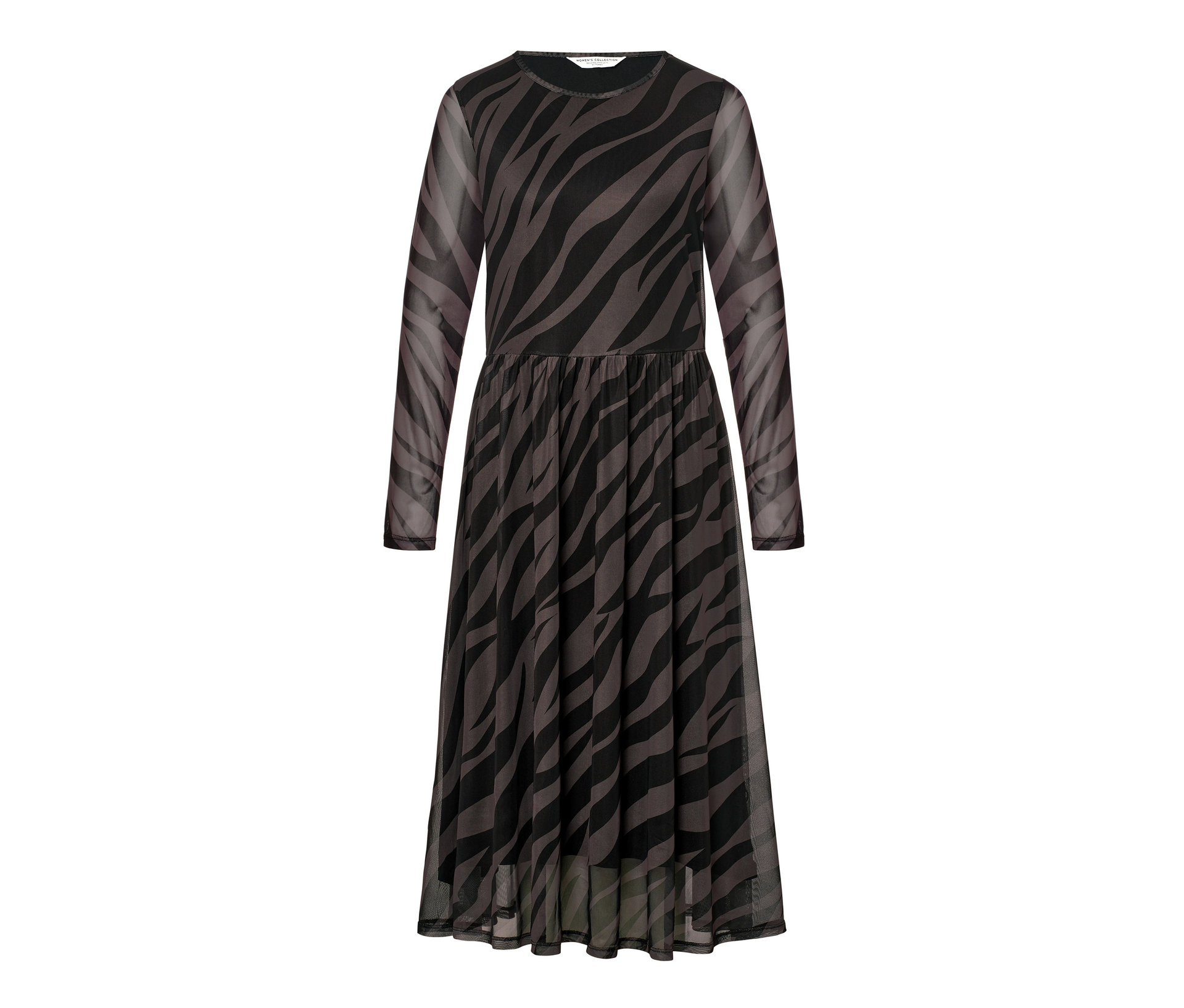 Bedrucktes Mesh-Kleid - Damen - Gr. XXL - schwarz/print - schwarz