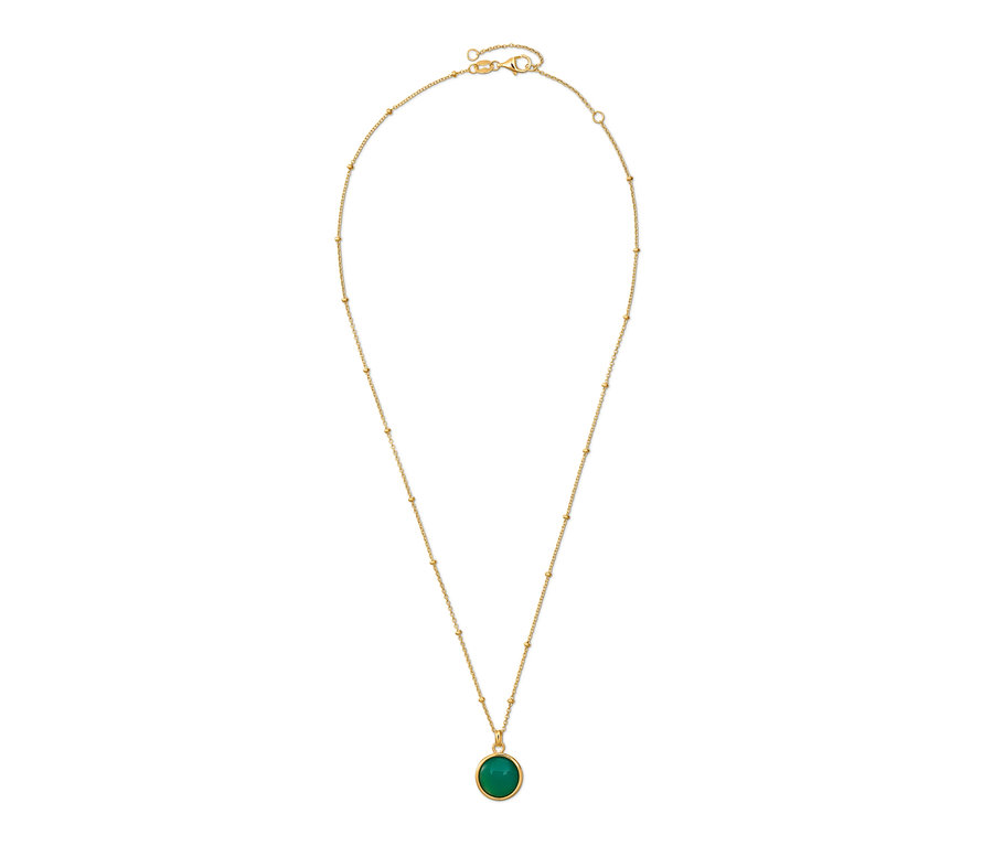 Goldene 925 Silber Kette mit Achat Anhänger.