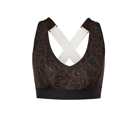 Braun-schwarzes Sport-Bustier.