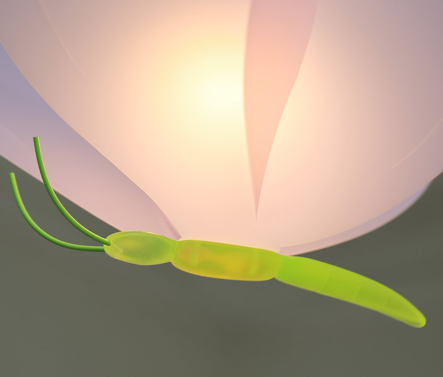 Detailaufnahme einer »Schmetterling«-Deckenlampe.
