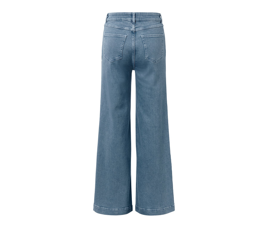 Helle blaue Wide Leg Jeans – Fit »Viki« von hinten.