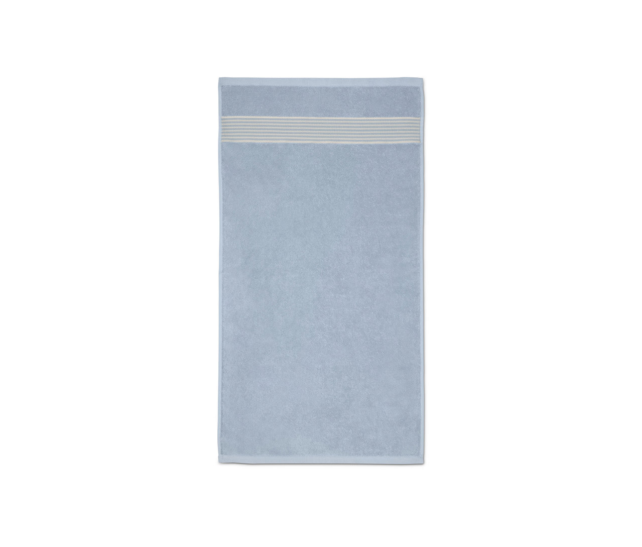 Blaues 2er-Pack Premium-Handtuch mit Streifenbordüre.