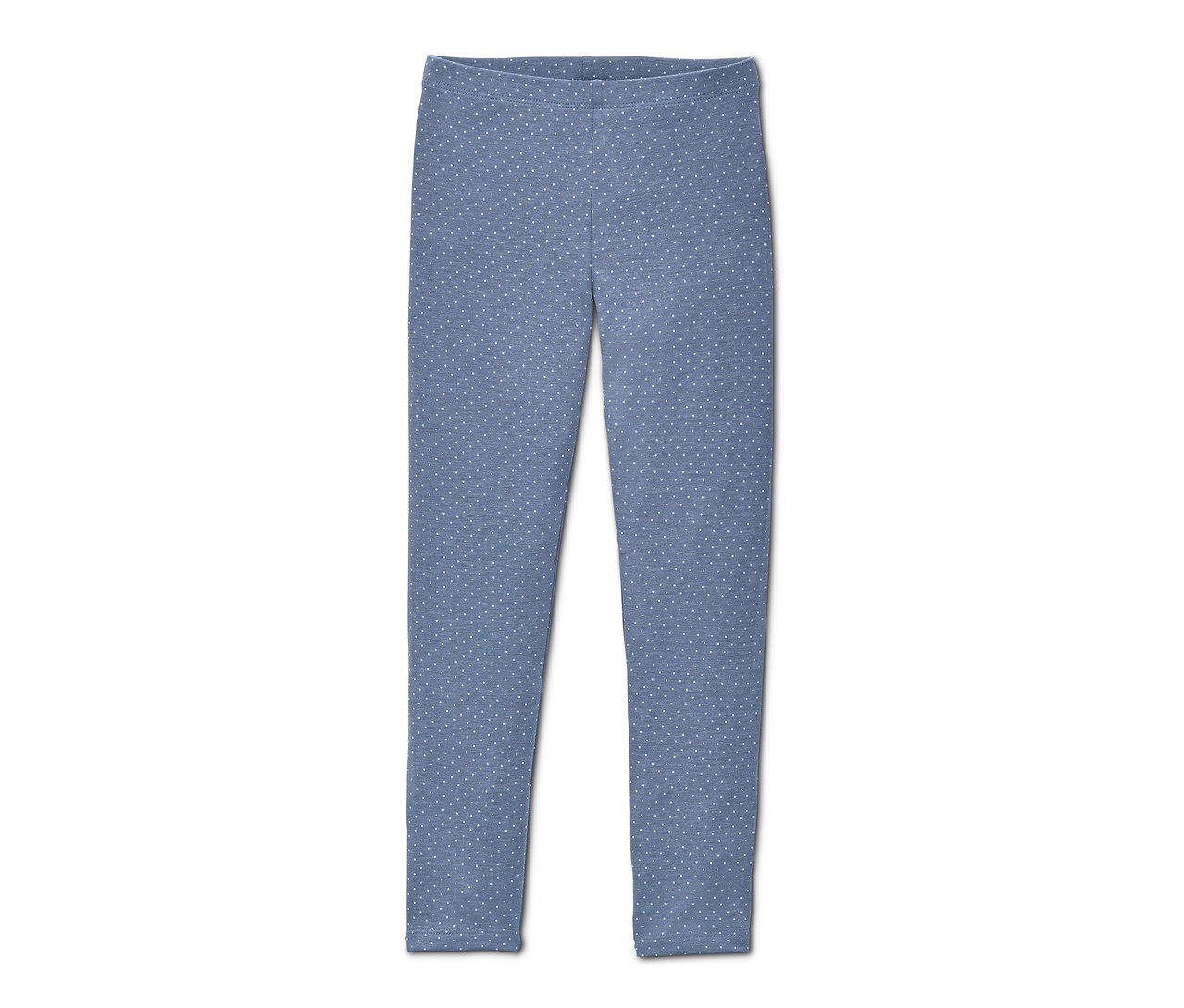 Blaue Mädchen-Pyjamahose mit weißen Punkten.