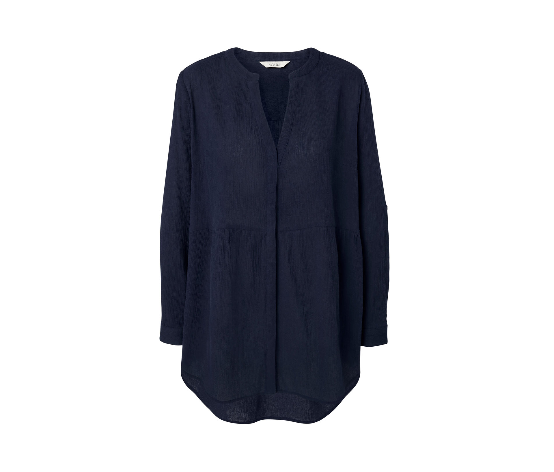 Longbluse - Damen - Gr. 36 - dunkelblau - dunkelblau