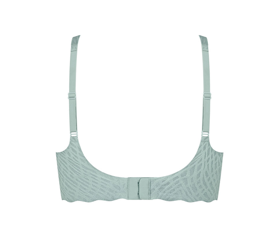 Detailansicht der Rückseite eines türkisfarbenen sloggi ZERO Feel Bliss Soft BHs.