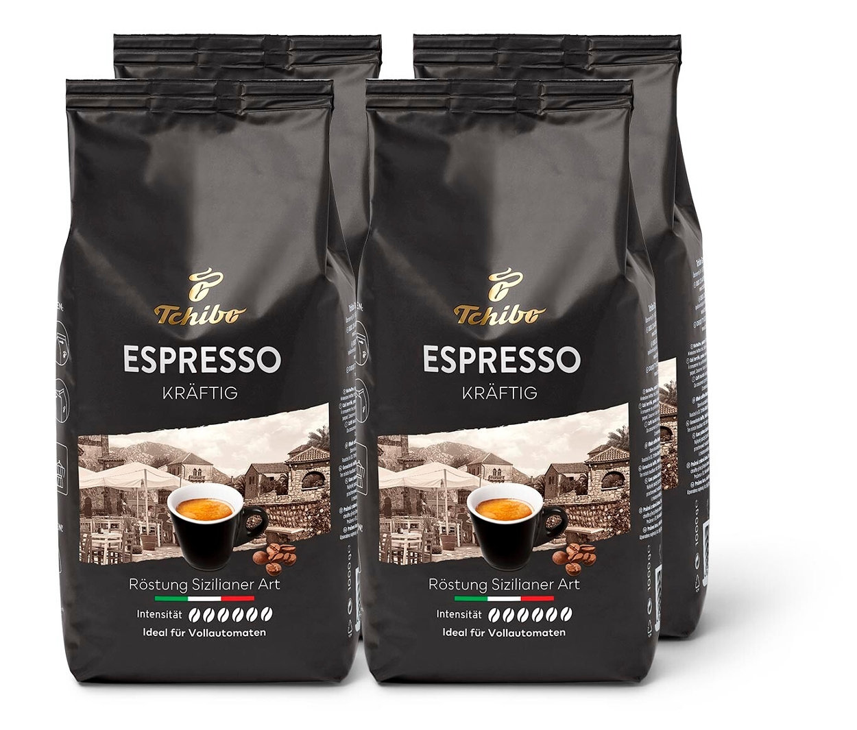 Espresso Ganze günstig Kaufen-Tchibo - Espresso Kräftig - 4x 1 kg Ganze Bohne - Intensität: 6/6. Tchibo - Espresso Kräftig - 4x 1 kg Ganze Bohne - Intensität: 6/6 <![CDATA[Espresso Kräftig - 4x 1 kg Ganze Bohne Aufbewahrungshinweise: Unter Schutzatmosphäre verpackt