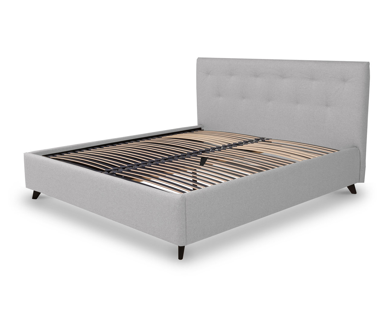 Helles graues TEMPUR FORM™ Bett DOTS, 180 x 200 cm, mit Lattenrost.