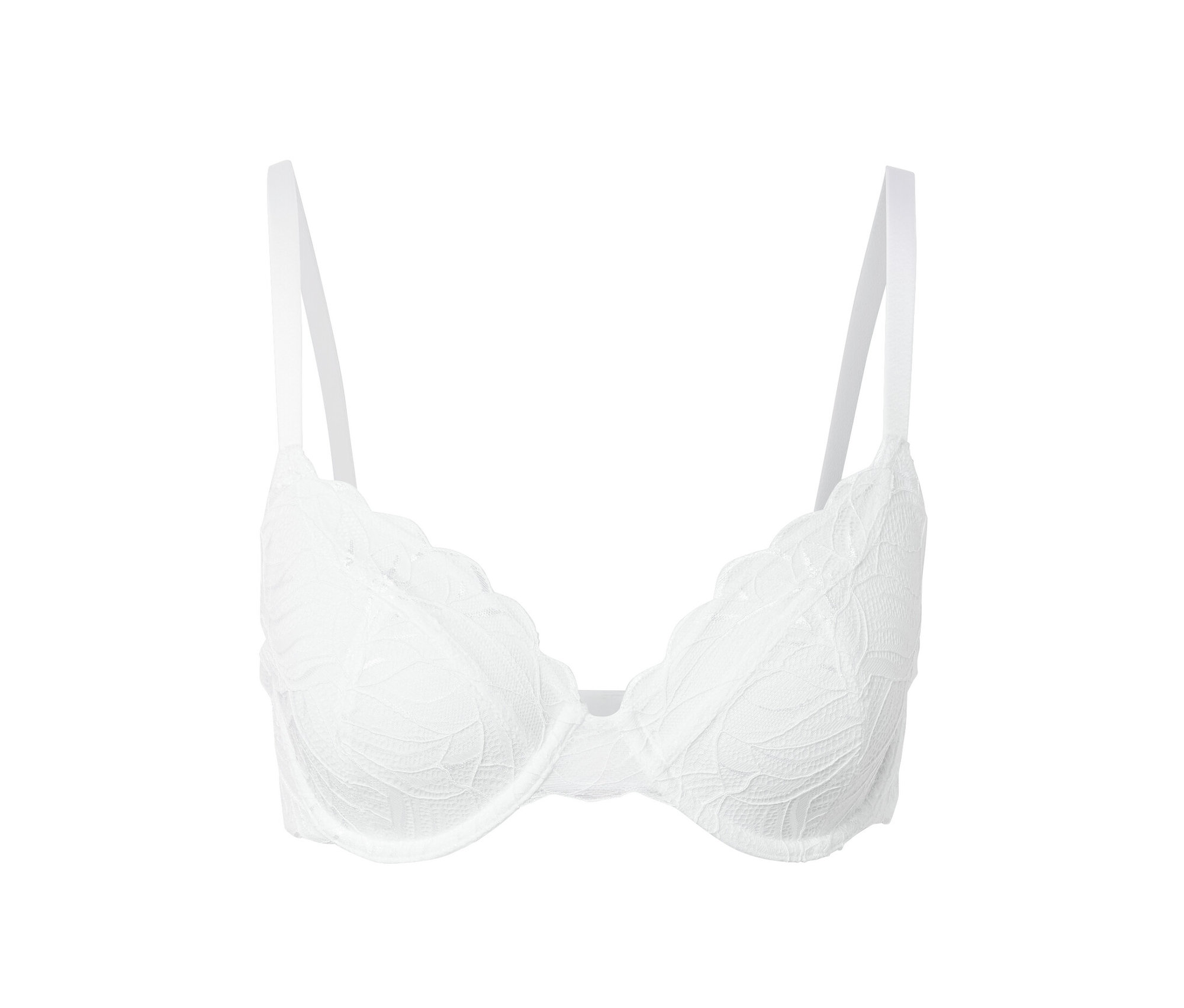 Bügel-BH mit Spitze - Damen - Gr. 90C - weiß - weiß