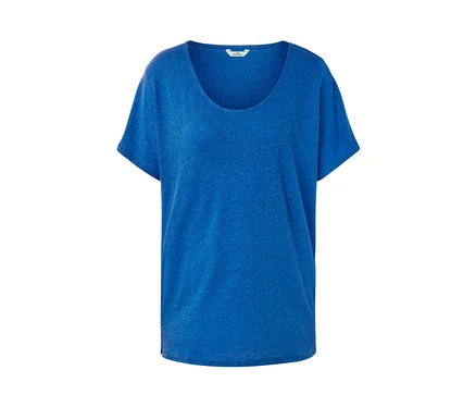Kobaltblaues Shirt aus Leinenmix.