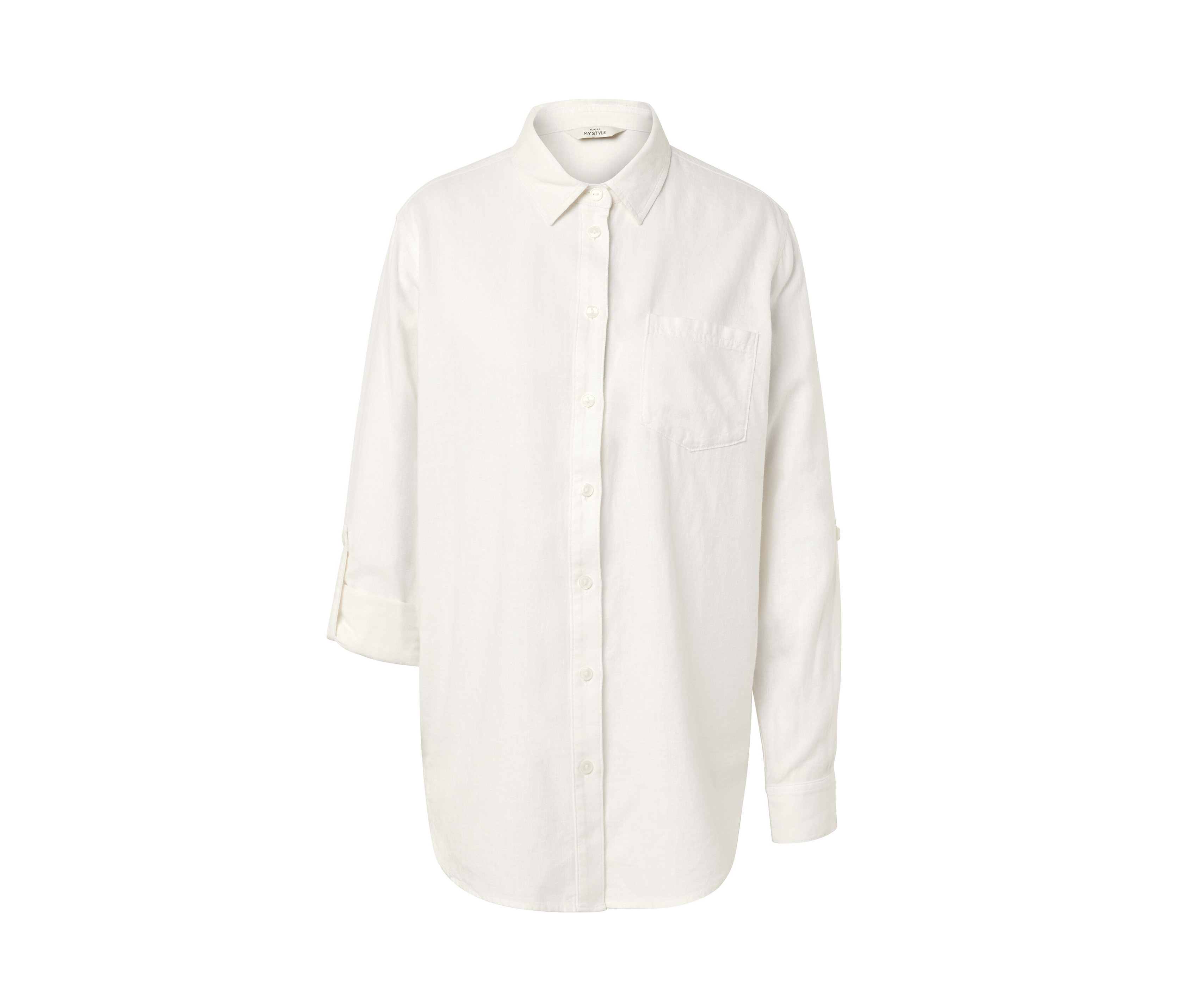 Tchibo - Lange Leinenbluse - Damen - Gr. 40 - weiß