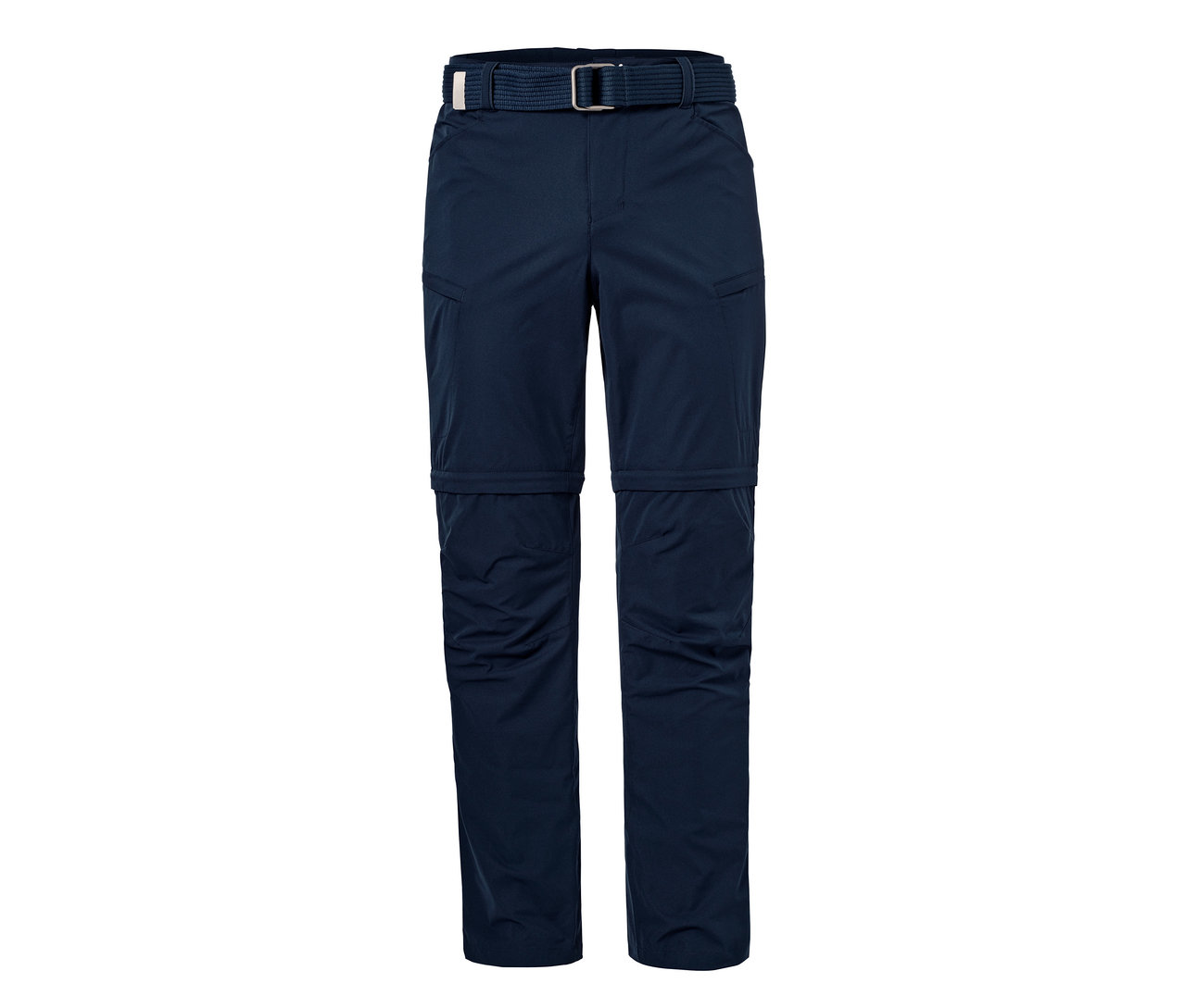 Dunkelblaue 2-in-1-Funktionshose mit Gürtel.