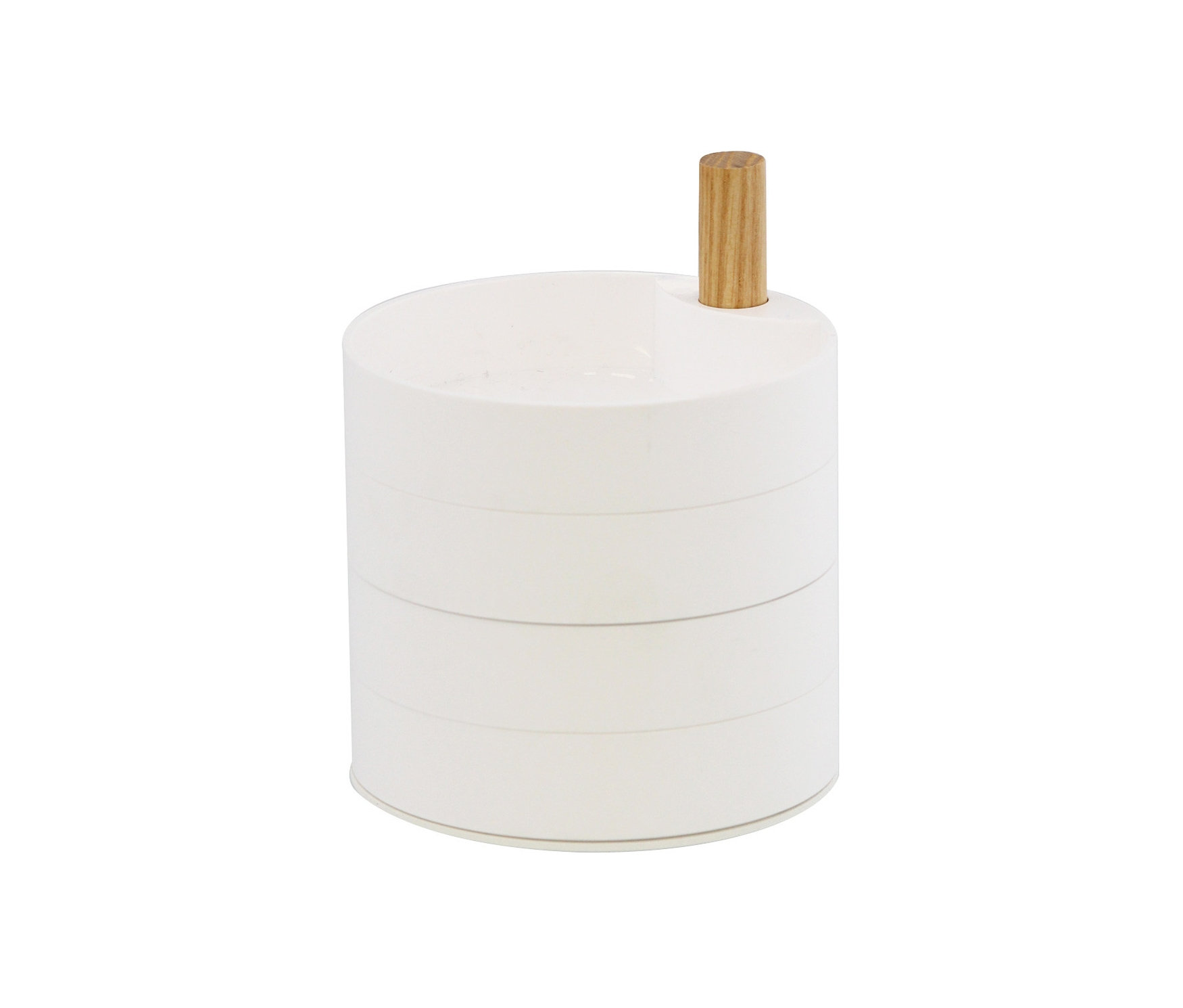 Eine weiße YAMAZAKI Schmuckdose mit 4 Ebenen namens »TOSCA«.