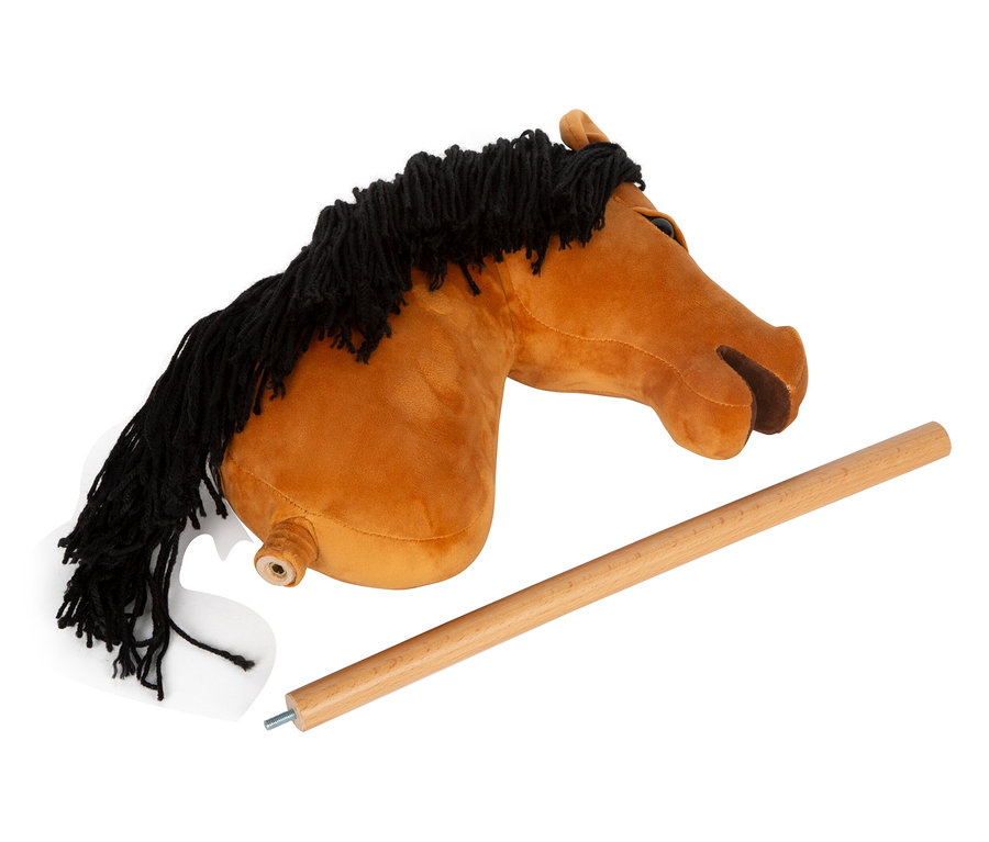 Nahaufnahme von small foot Hobby-Horse »Melodie« auf einem weißen Hintergrund.