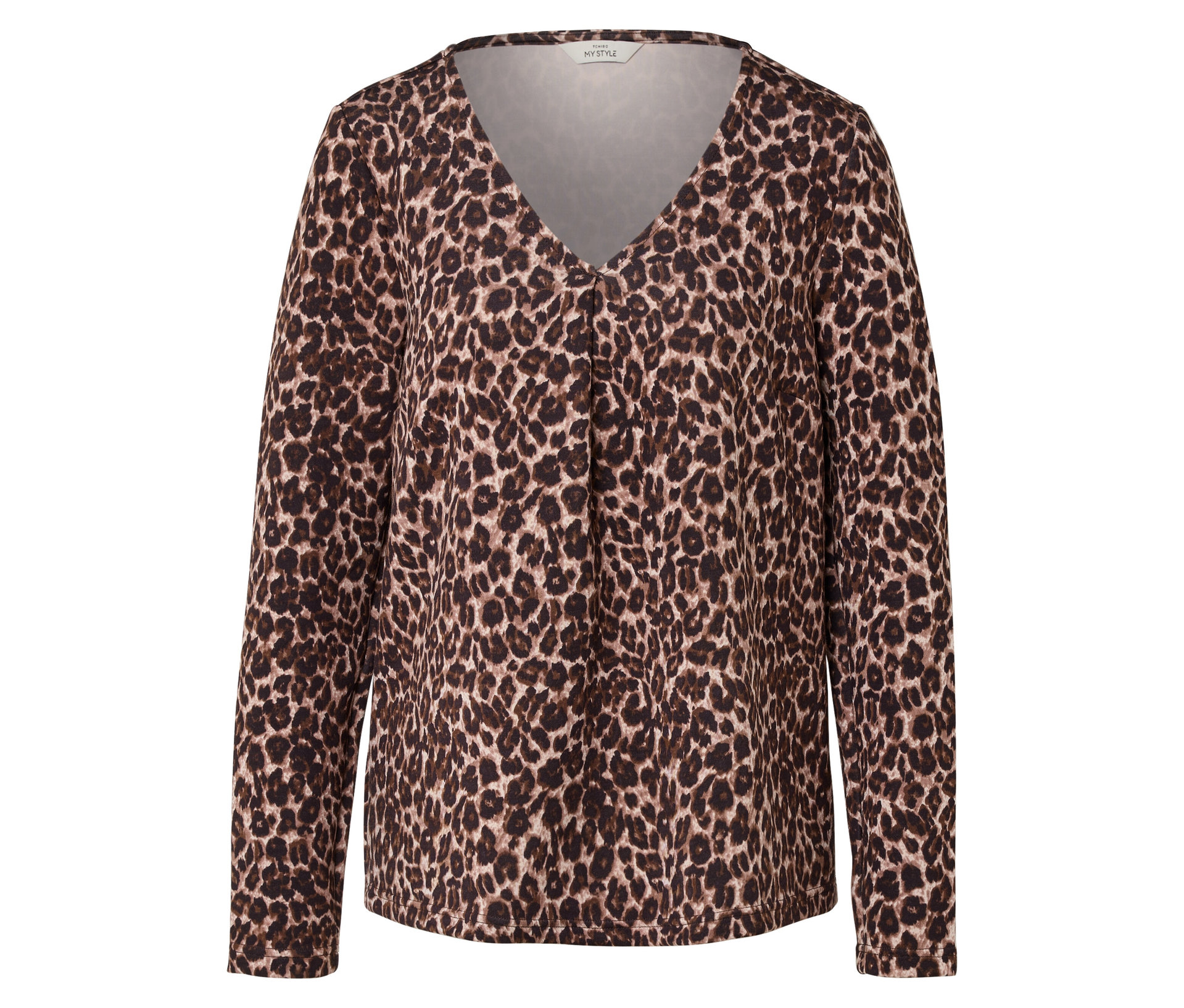 Bedrucktes Blusenshirt aus Modal-Mix - Damen - Gr. L - schwarz/print - schwarz