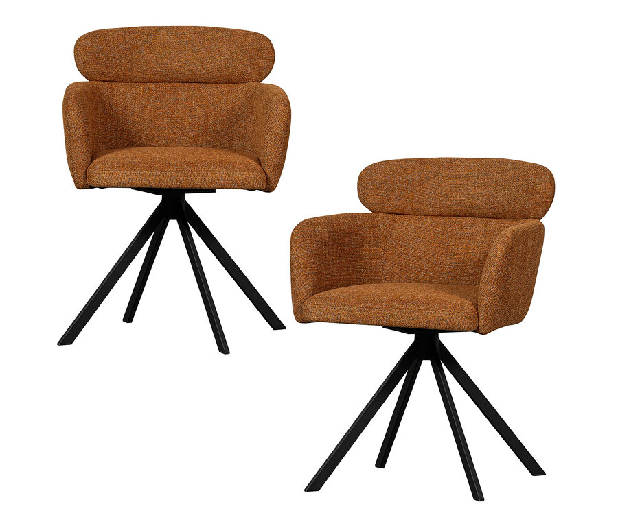 Zwei Woood Stühle »Fenne«, 2er-Set, ginger, stehen nebeneinander.