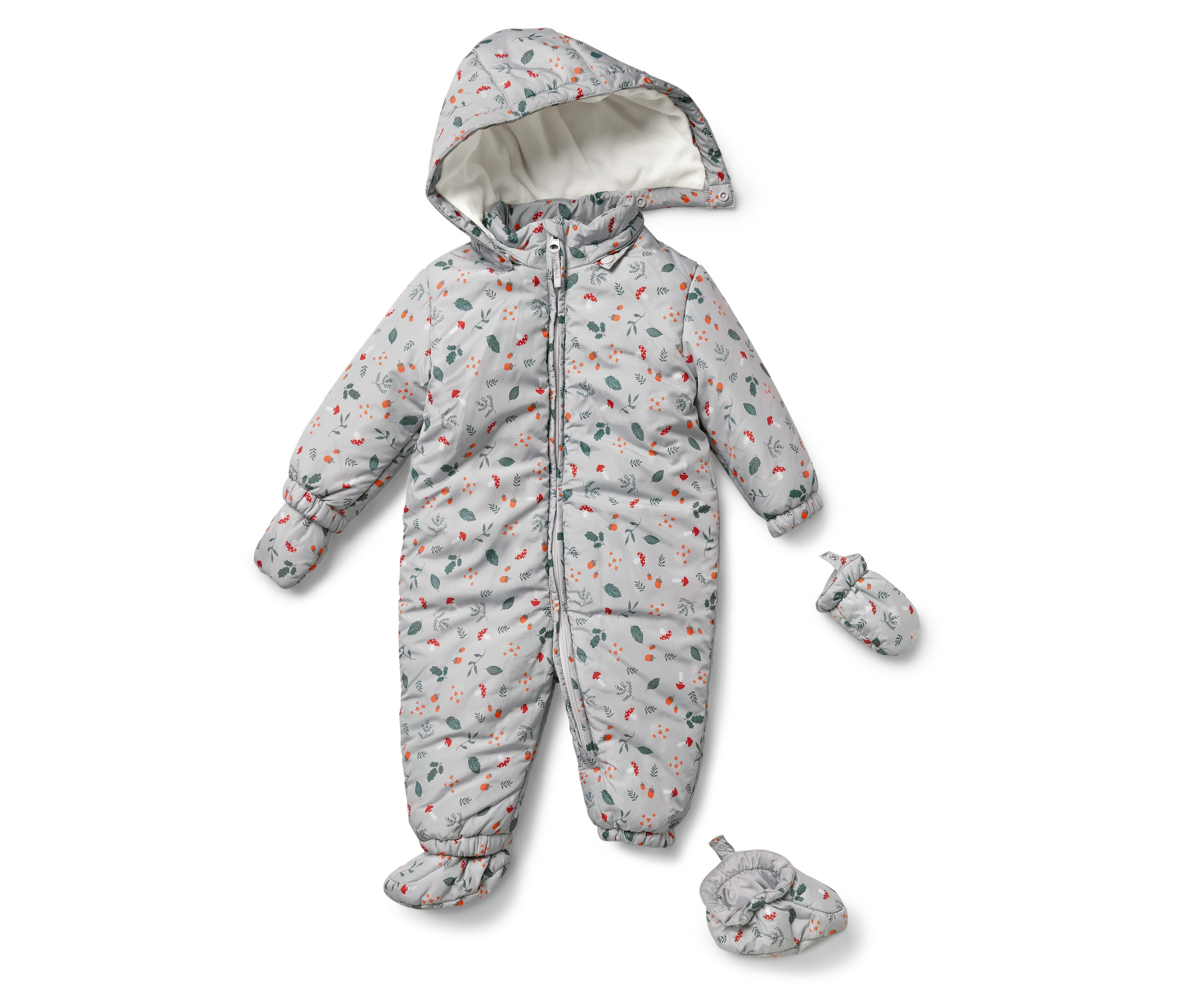 Tchibo - Baby-Winteroverall - Baby - Gr. 50/56 - hellgrau/print