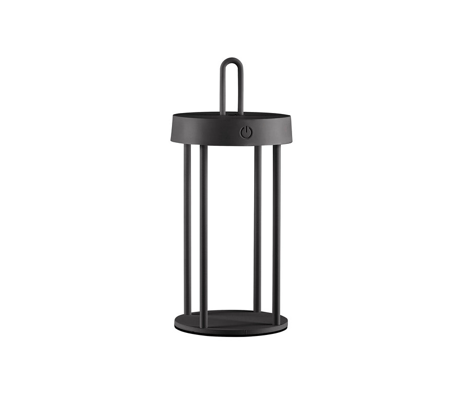 Schwarze JUST LIGHT LED-Akku-Tischleuchte »Anselm«.