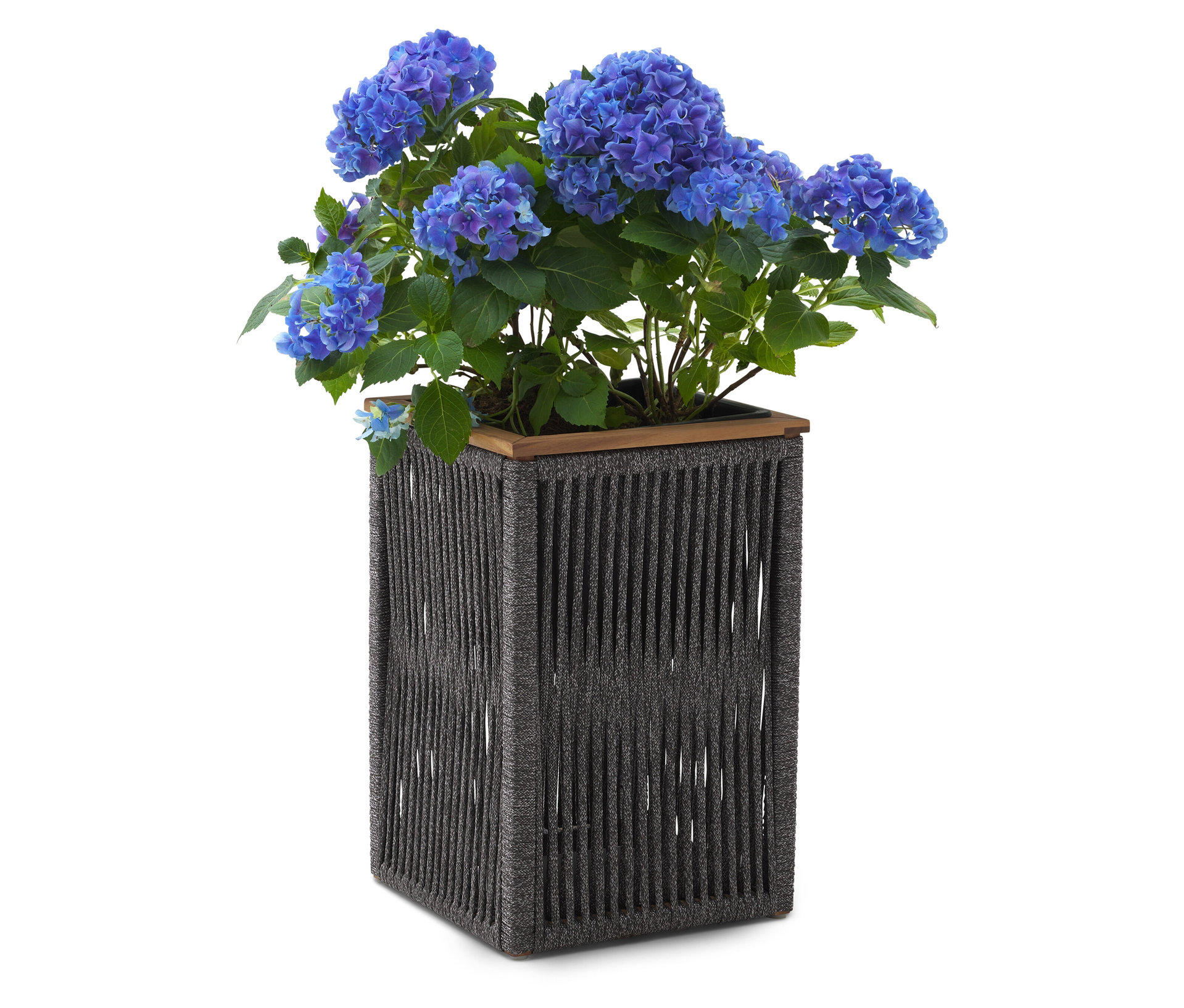 Tchibo - Pflanztopf mit Textilgeflecht - 32,7x31,7x50,5cm - anthrazit -