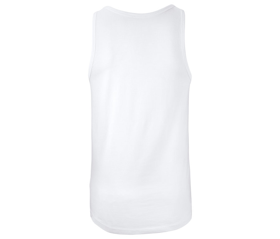 Detailansicht eines weißen Jersey-Unterhemds aus einem 2er-Set.