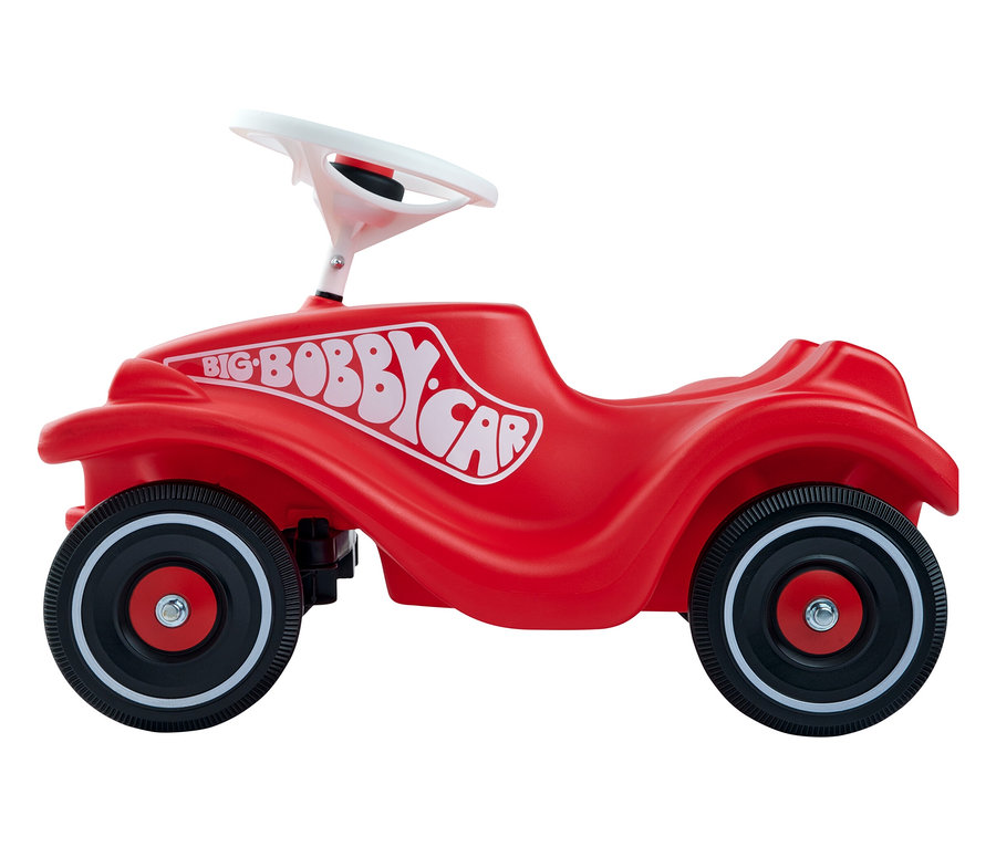Rotes BIG Bobby Car Classic Rutschauto mit weißem Lenkrad.