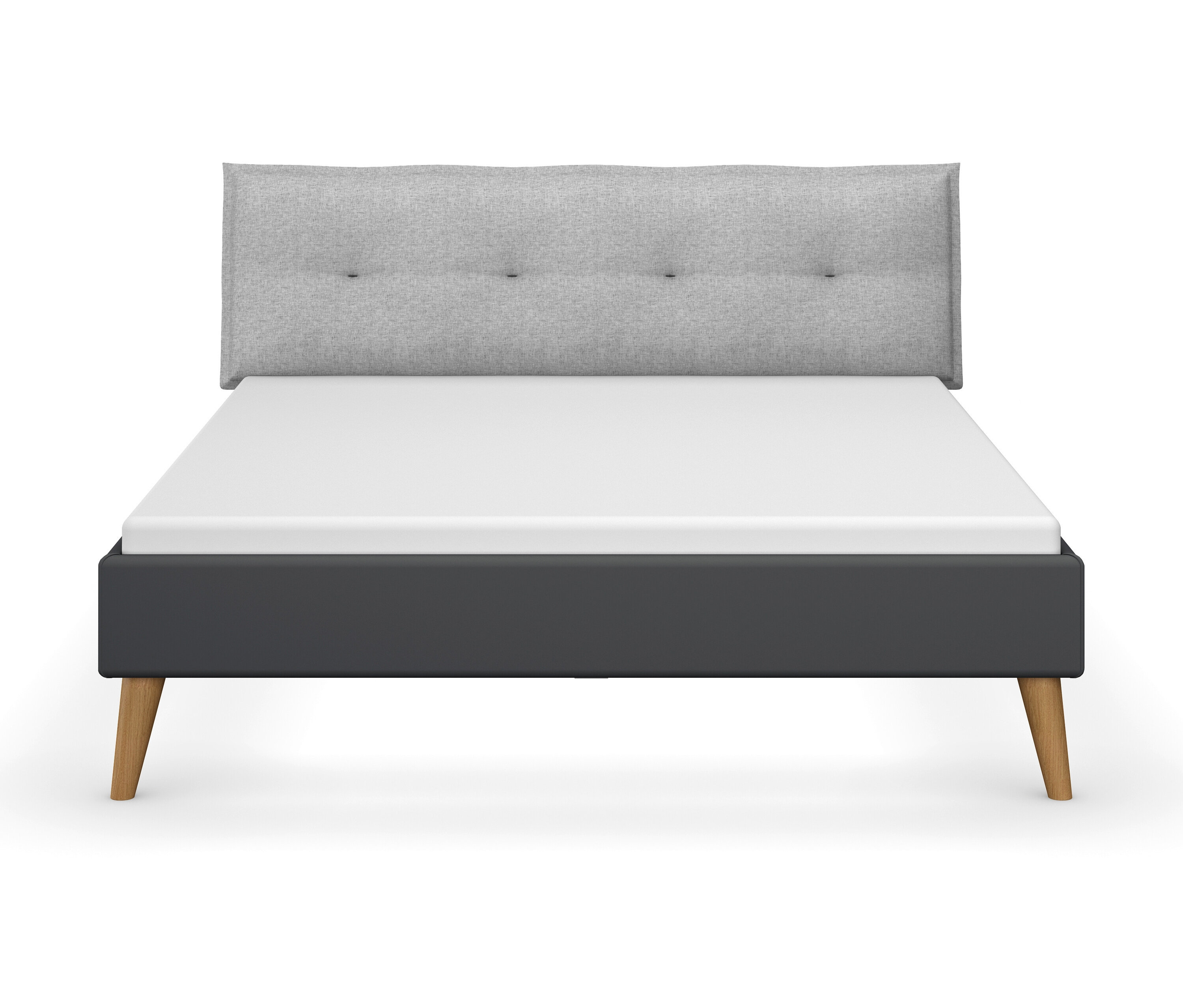 Thumbnail - rauch Bett »Skandi« - 193x219x109cm - grau - Holz