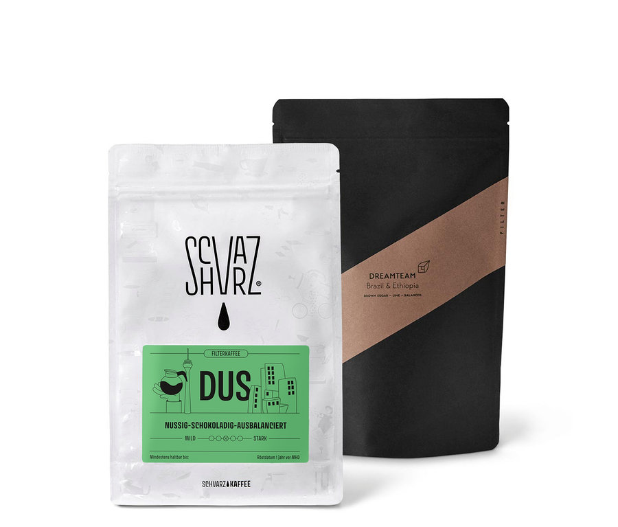 Zwei Packungen Filterkaffee Probierset "Duo gemahlen" - 2 x 250 g Gemahlen.