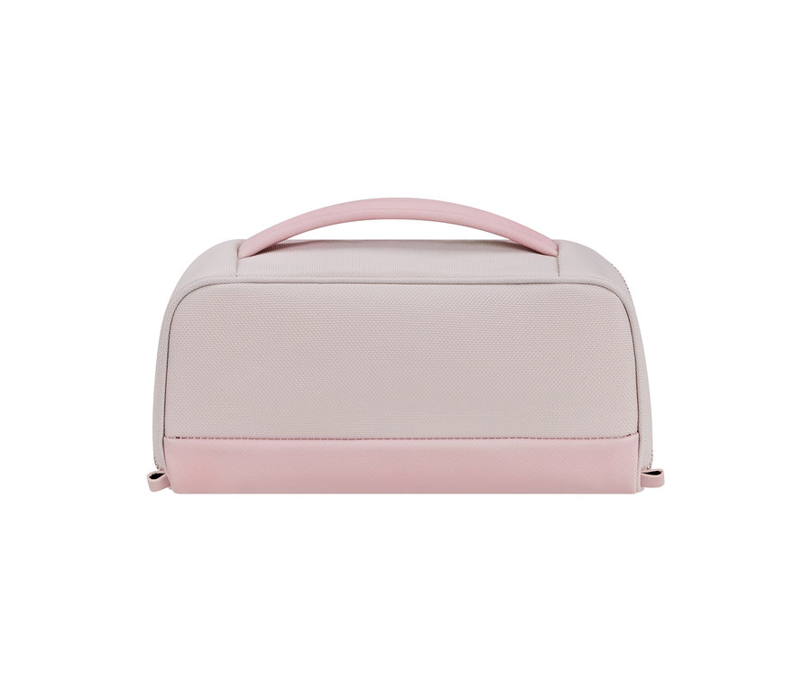 Rosafarbenes Samsonite IMAGE Toilet Kit Beautycase mit Griff, oben helleres, unten dunkleres Rosé.
