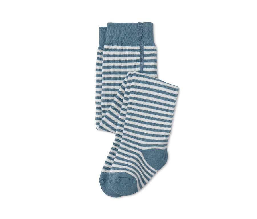 Zwei blau-weiß gestreifte Strumpfhosen, 3 Stück