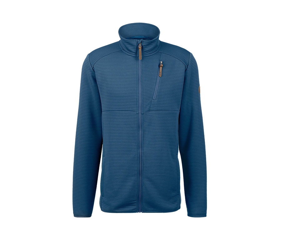 Eine blaue Funktionsjacke.