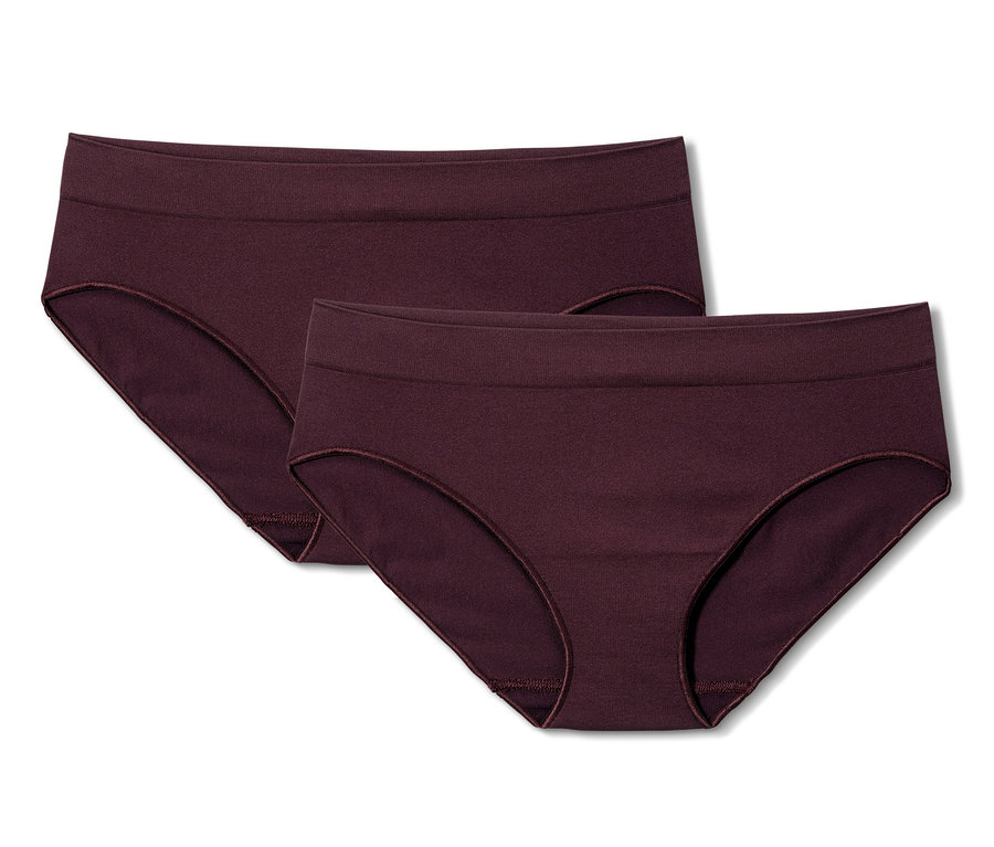 Zwei bordeauxrote Seamless-Slips.