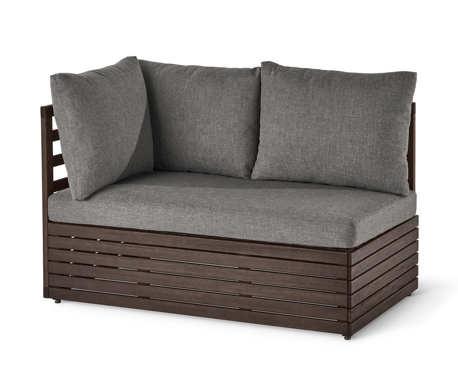 Ein 2-Sitzer-Modul mit Relax-Komfort-Kissen in Grau.