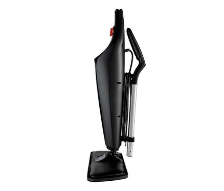 Schwarzer Vileda Dampfreiniger Steam Plus XXL mit aufgewickeltem Kabel.
