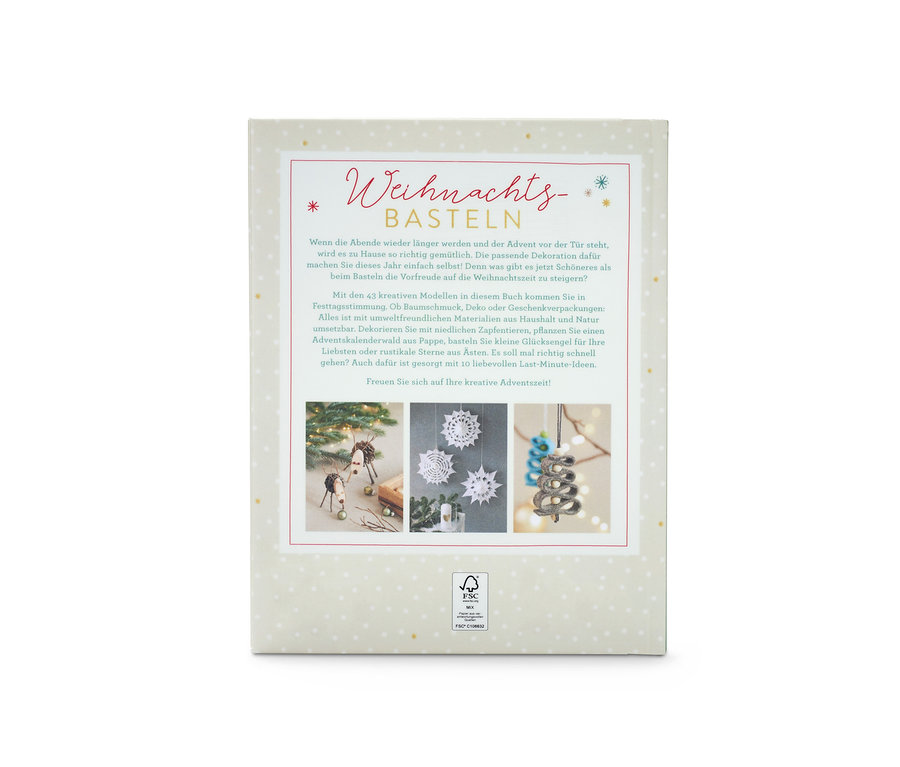 Buch "Weihnachtsbasteln" mit Ideen und Anleitungen für Weihnachtsdekorationen.