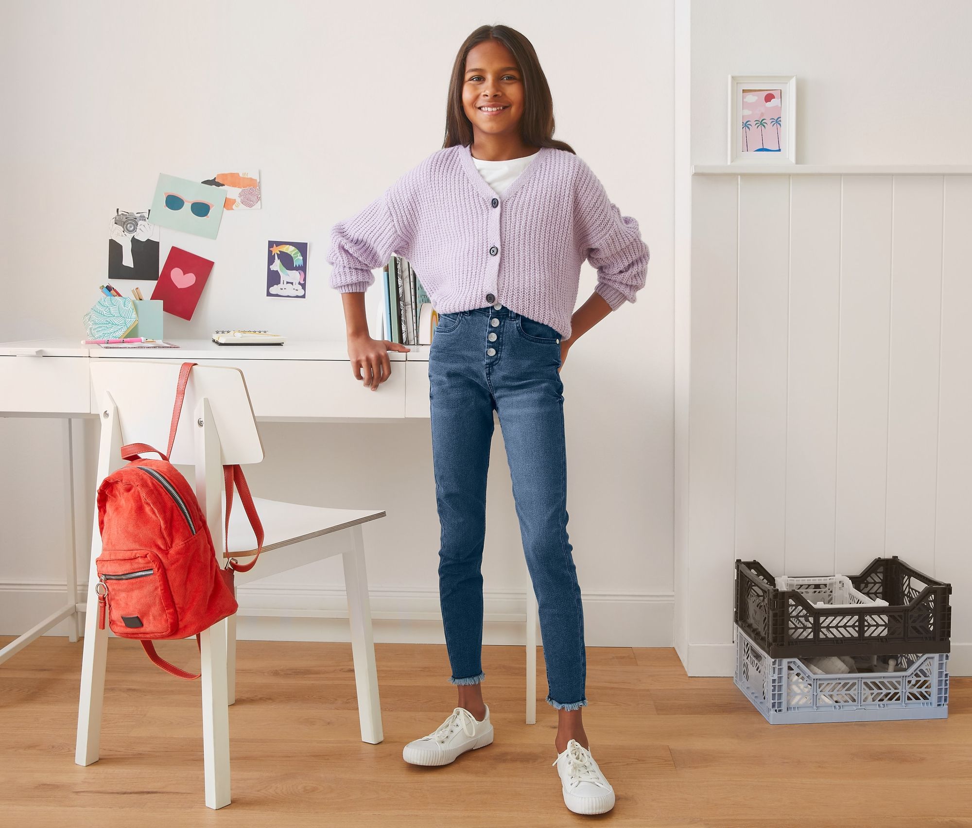 Thumbnail - Tchibo - High-Waist-Jeans - Mädchen - Gr. 146/152 - dunkelblau