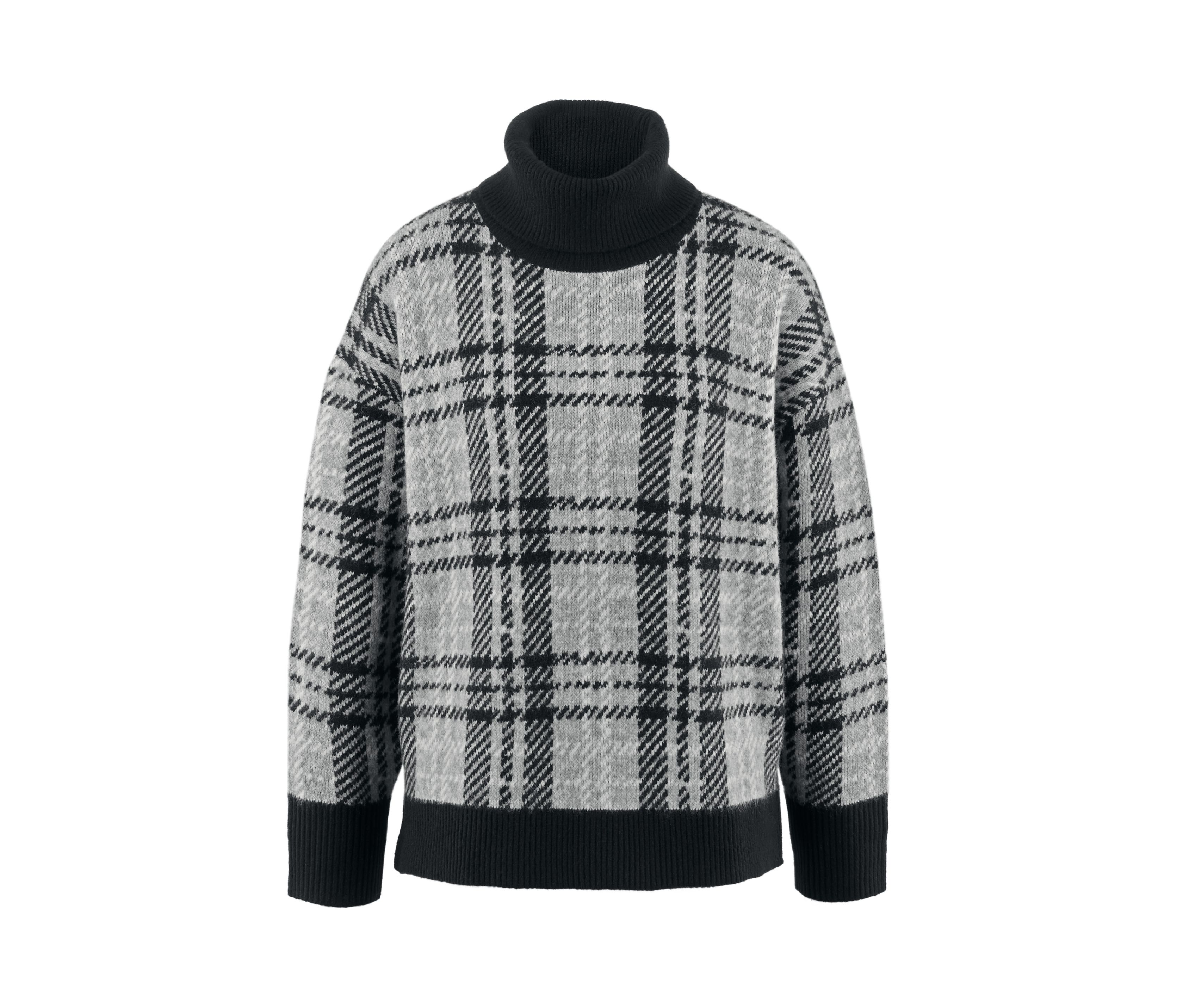 Tchibo - Strickpullover mit Rollkragen - Damen - Gr. XL - weiß/jacquard