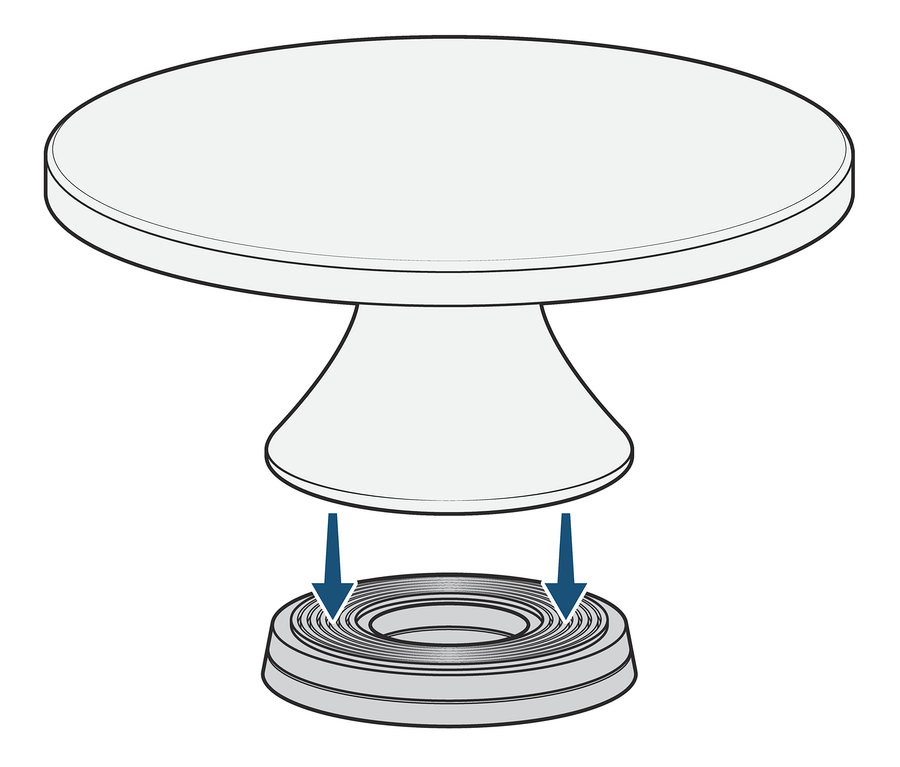 Illustration einer Torten-Drehscheibe.