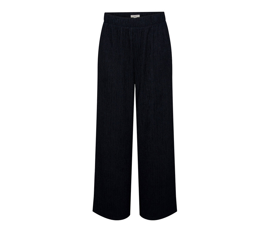 Dunkelblaue Plisseehose.