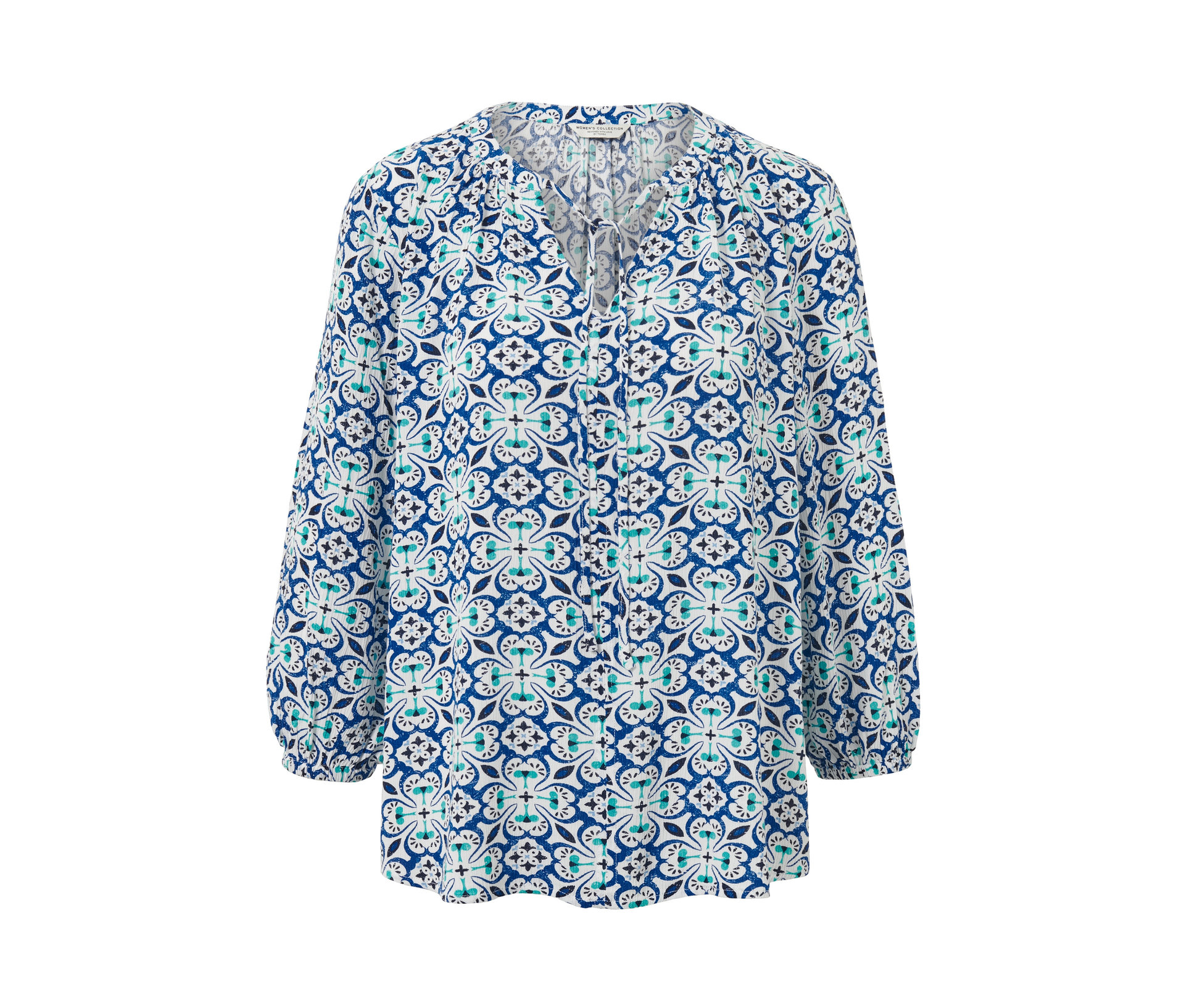 Tchibo - Tunika-Bluse mit Alloverprint - Damen - Gr. 38 - weiß/print