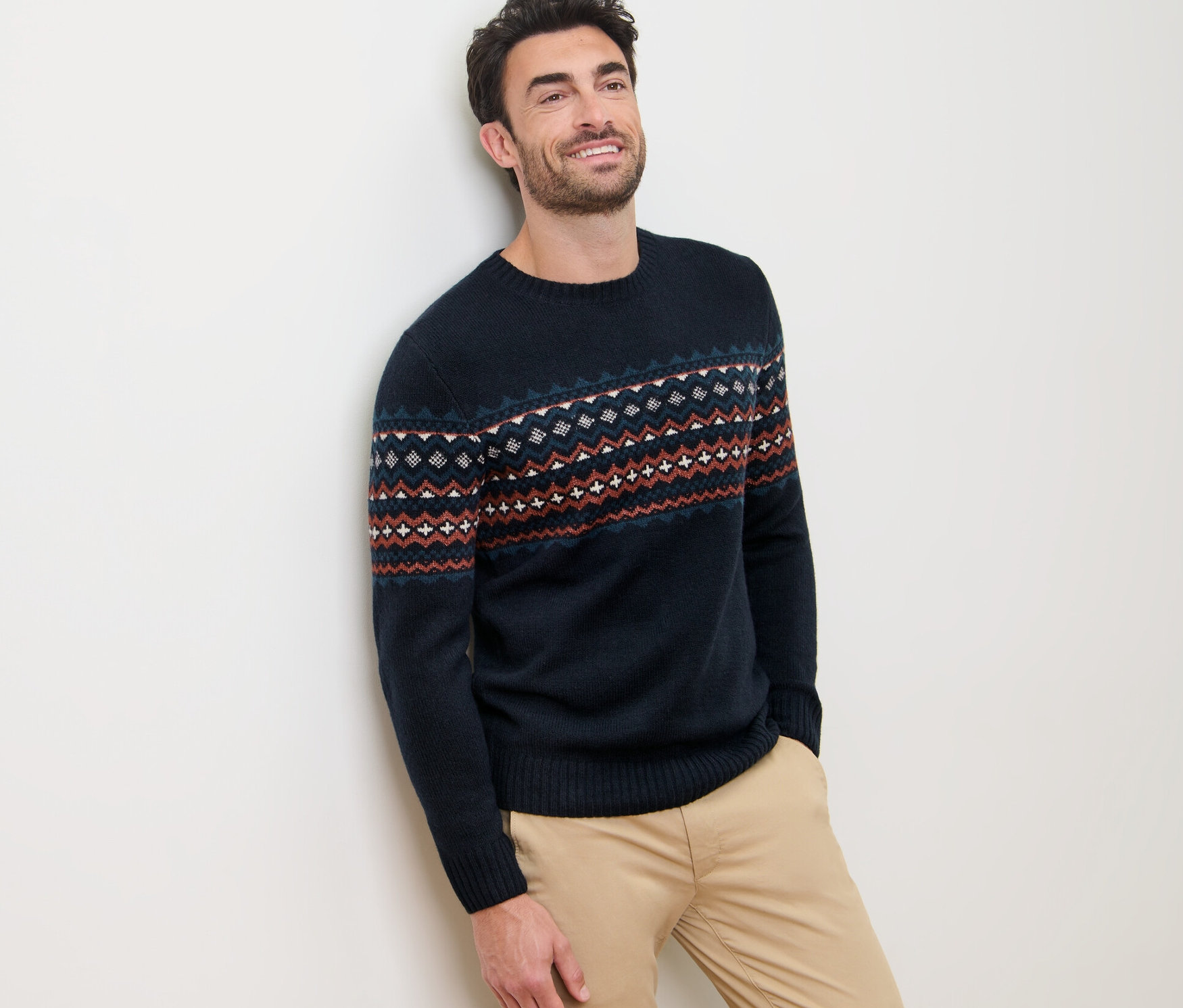 Thumbnail - Tchibo - Strickpullover - Herren - Gr. XL - creme/print