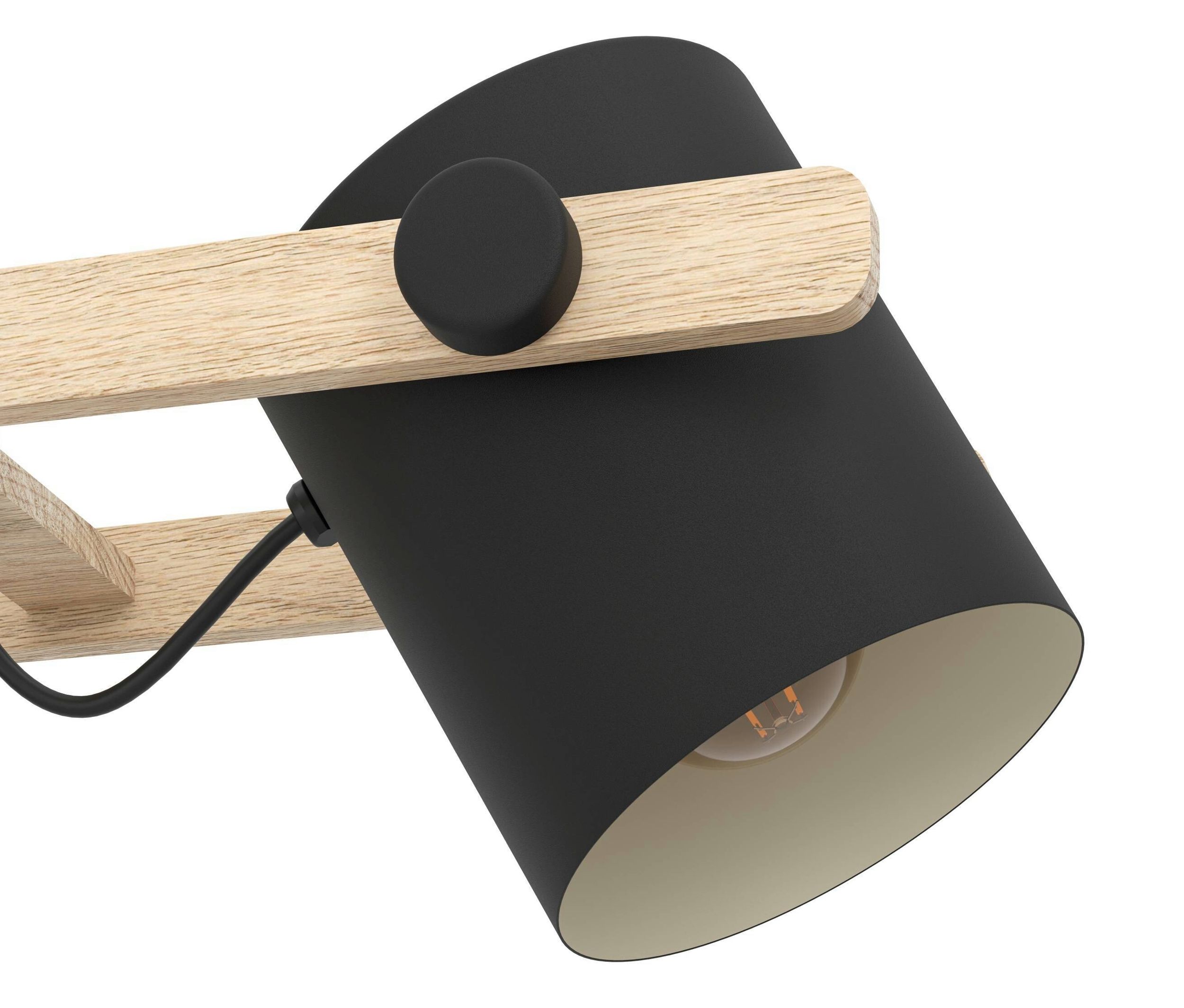 Thumbnail - Eglo 4er-Pendelleuchte »Hornwood« - 110x18x110cm - schwarz - Holz / Stahl / Stahl