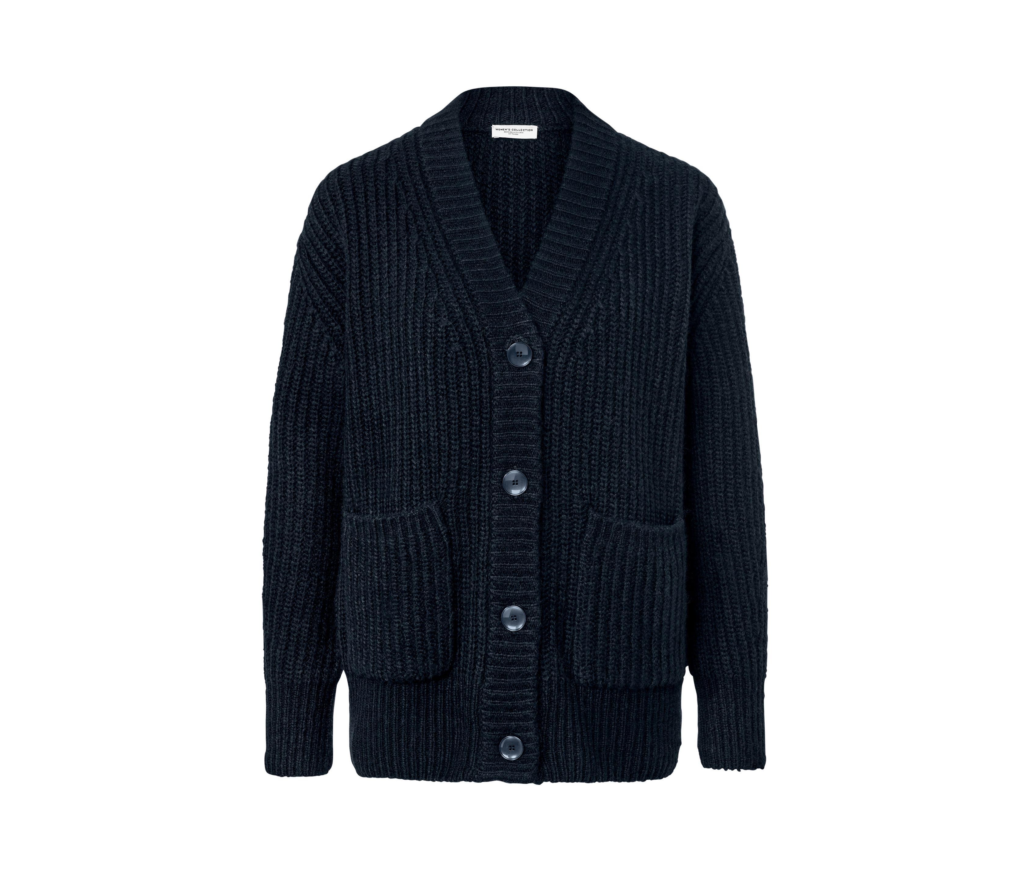 Tchibo - Gerippter Grobstrick-Cardigan - Damen - Gr. L - dunkelblau